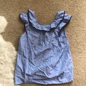 Jcrew cotton ruffle blouse